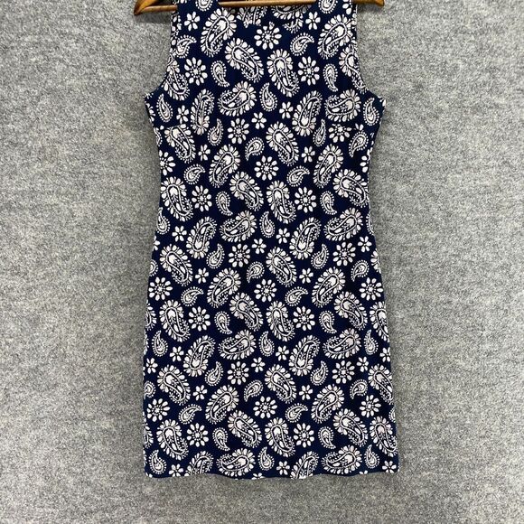 Tommy Hilfiger Dress Women 8 Black Paisley Sheath Midi Sleeveless Round Neck - Picture 4 of 9